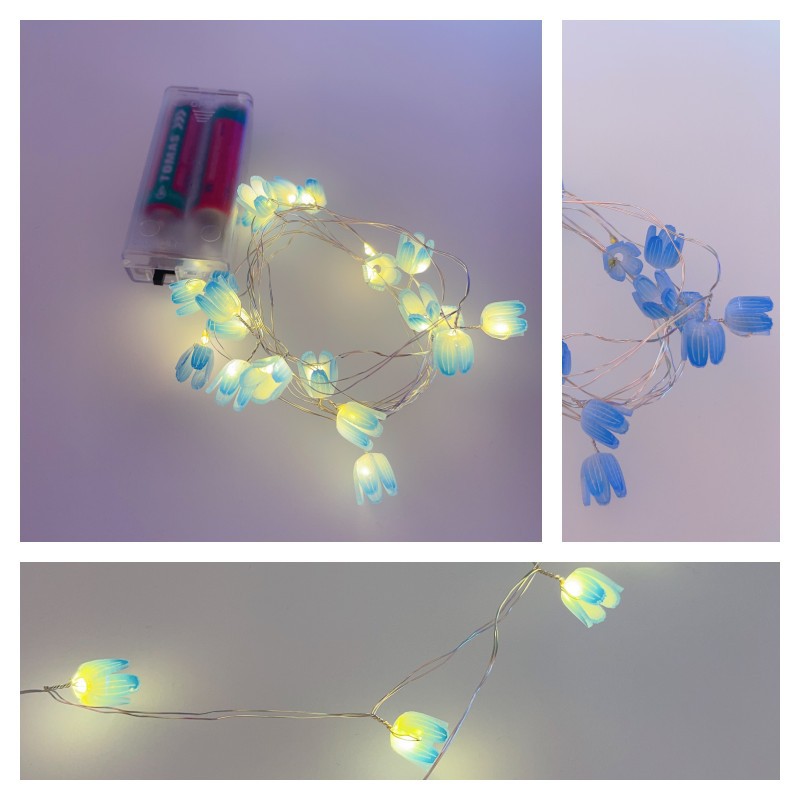Led Tulip Lighting Chain Wholesale Copper Wire Lamp DIY Material Package Birthday Gift Decorative Lamp Bouquet Flower Accessories