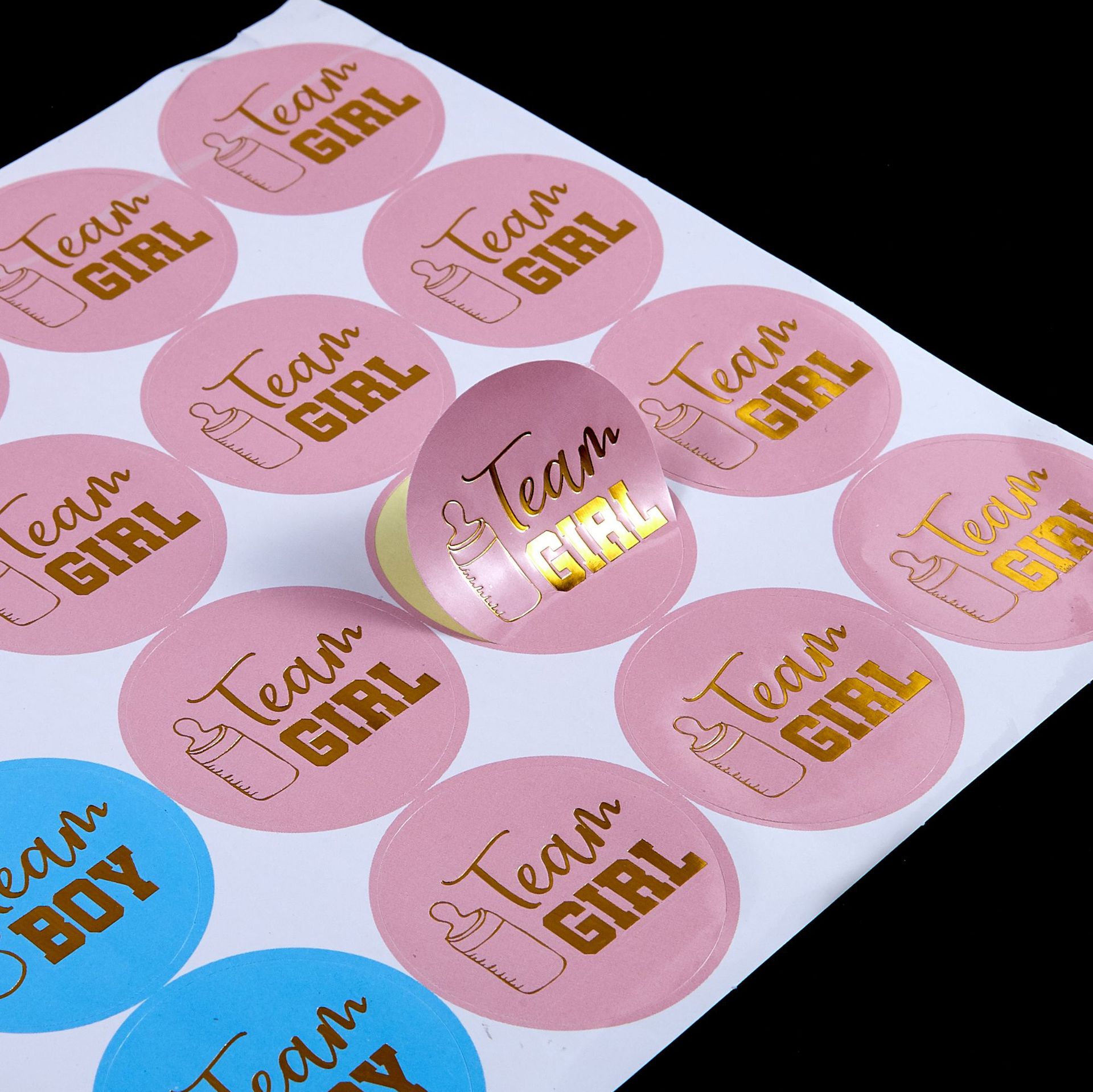 pvc不干胶标签贴纸定制广告商标logo瓶贴烫金不干胶印刷贴纸定制