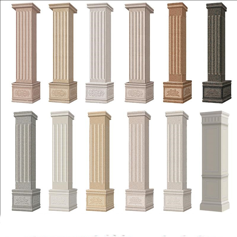 花边水泥四方形柱欧式装饰室外围墙花瓶背景墙水泥柱滴水线圆形