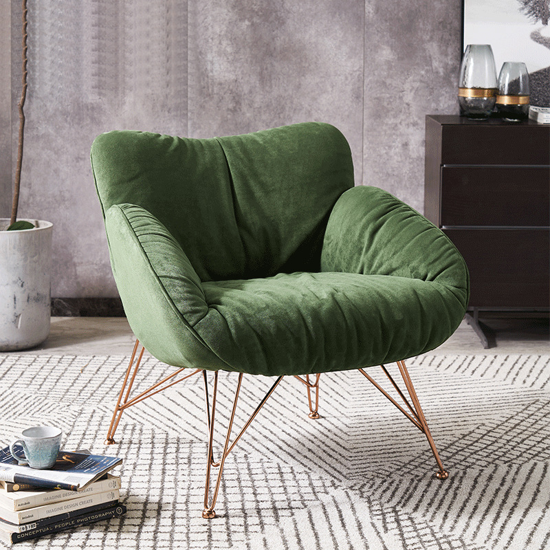 设计师单人沙发椅北欧小户型客厅卧室书房轻奢化妆椅懒人休闲椅子