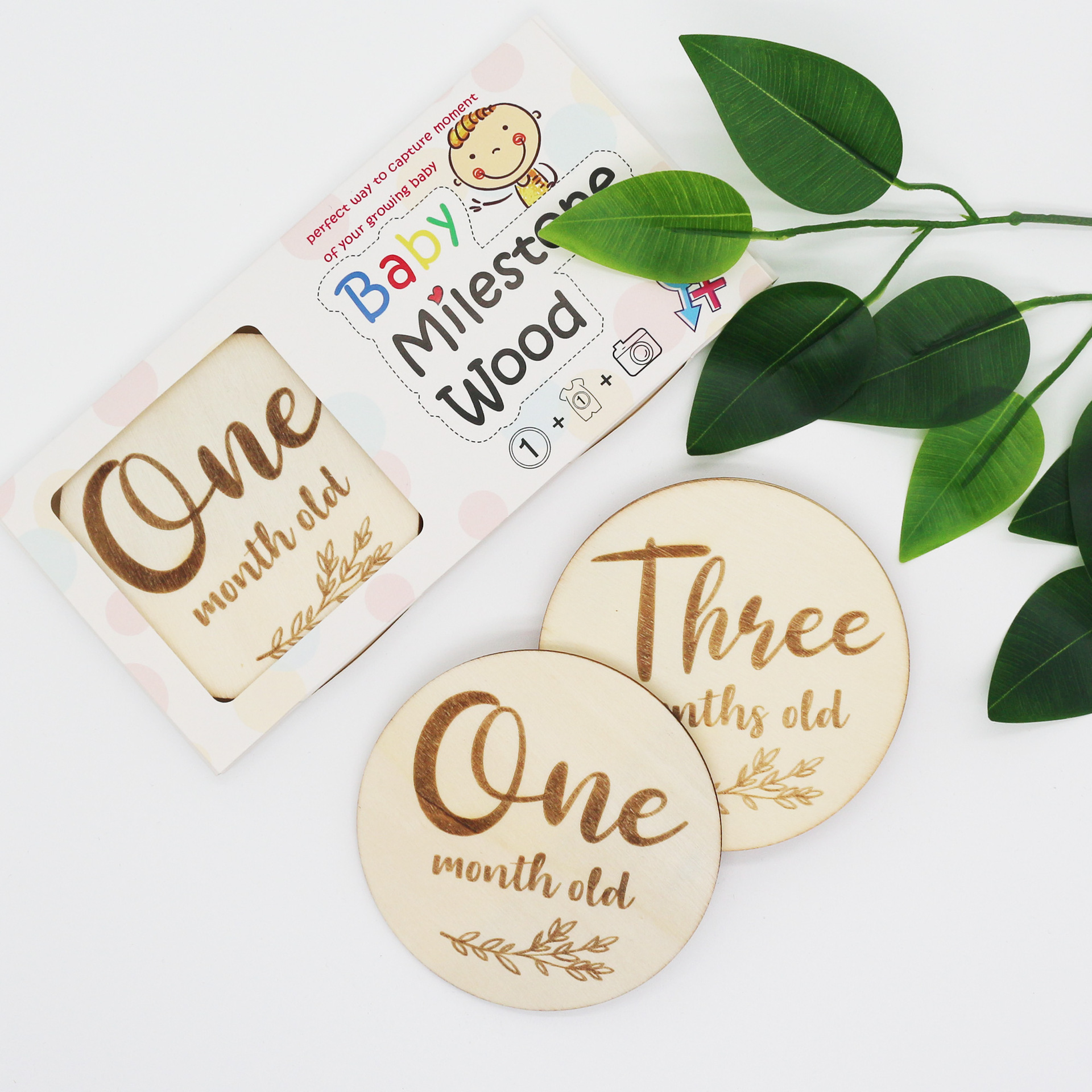 月份贴纸卡片跨境亚马逊外贸新生婴儿童里程碑毯拍照月份毯孕妇