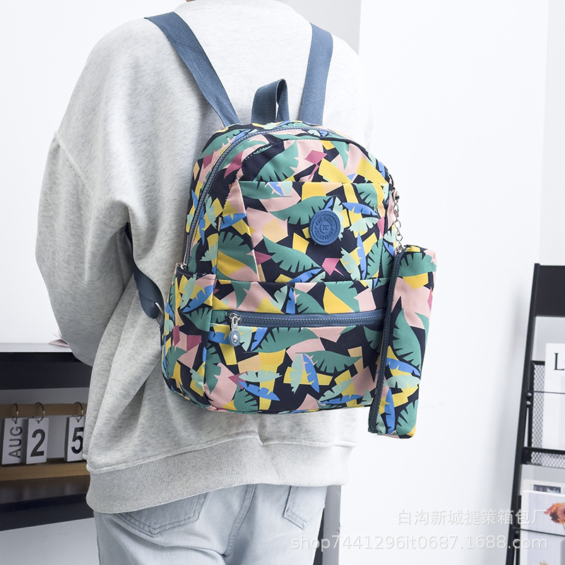 2024 New Backpack One Piece Dropshipping Pattern Cloth Three-Piece Schoolbag Travel Versatile Backpack Cross-Border Trendy Bag