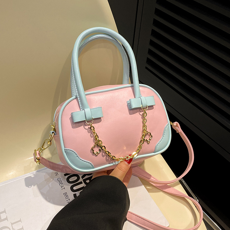 Internet Celebrity Simple Small Bag Women's 2023 Fashionable New Handbag Contrast Color Western Style Spring and Summer All-Match Crossbody Small Square Bag