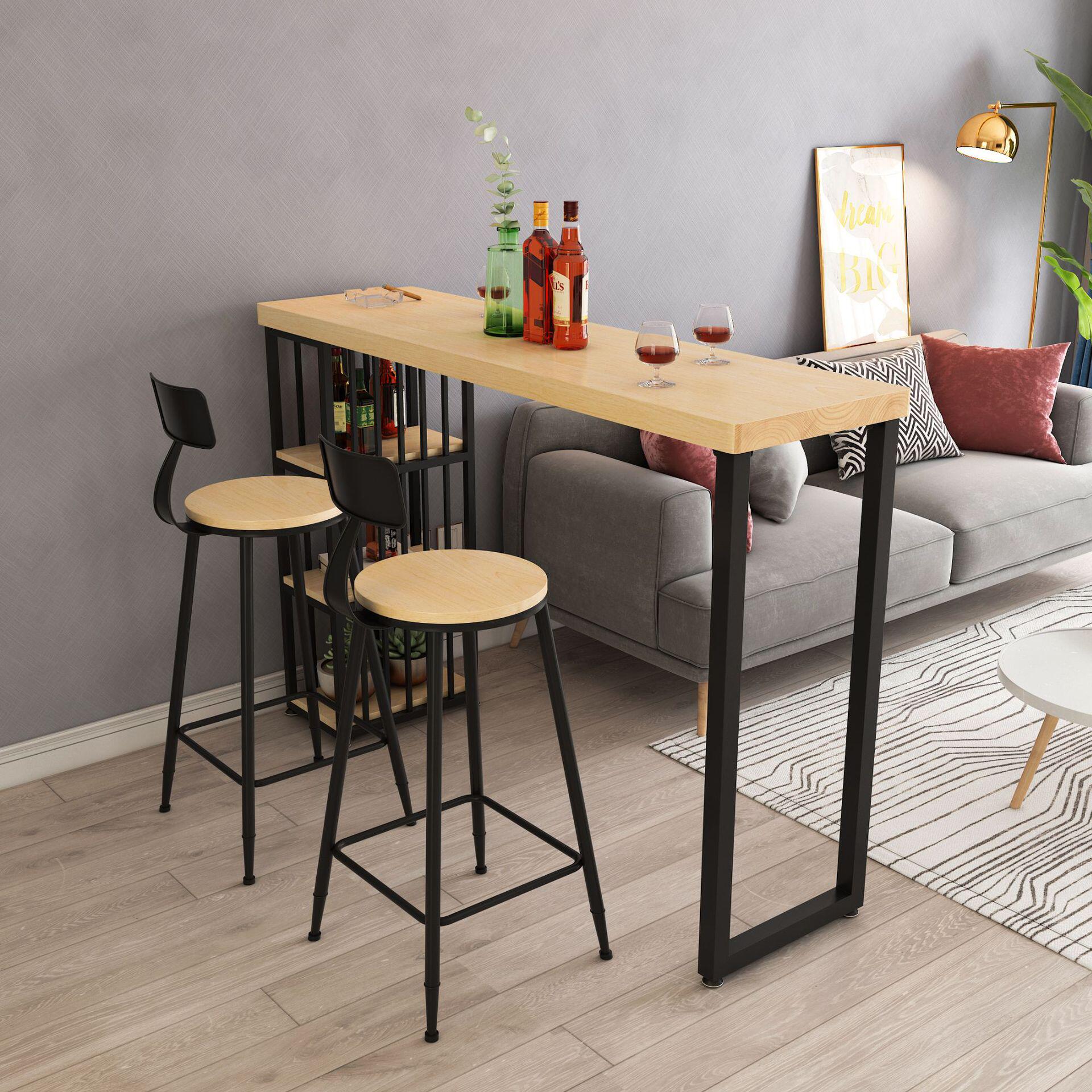 采购2022秋靠窗隔断桌吧台桌商用餐饮洽谈桌休闲吧酒吧台组合吧台椅