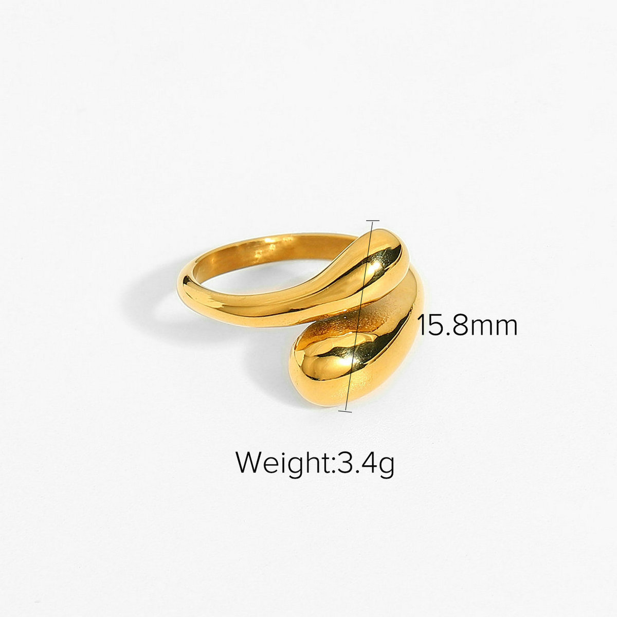 New Fashion Gold Plated Stainless Steel Short Stout Ring for Women Creative Adjustable Cross Opening Ring Jewelry