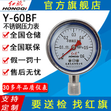 红旗牌仪表Y-60BF/YBF-60全304耐高温防腐蚀耐酸碱 不锈钢压力表