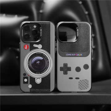 新款彩银壳游戏机适用于iphone14promax手机壳苹果13保护套11/12