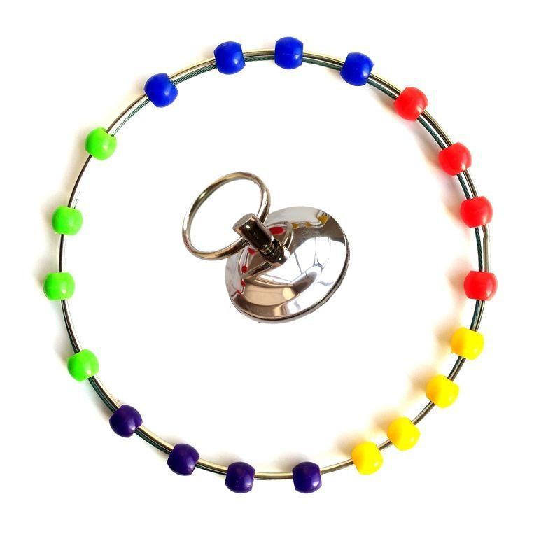 加厚鱼护圈配件实心不锈钢鱼护圈下圈彩色花珠圈渔护网鱼护配件圈