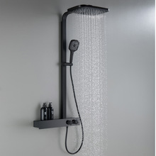 智能恒温淋浴花洒套装置物架家用卫生间浴室贴墙式淋浴器增压啧头