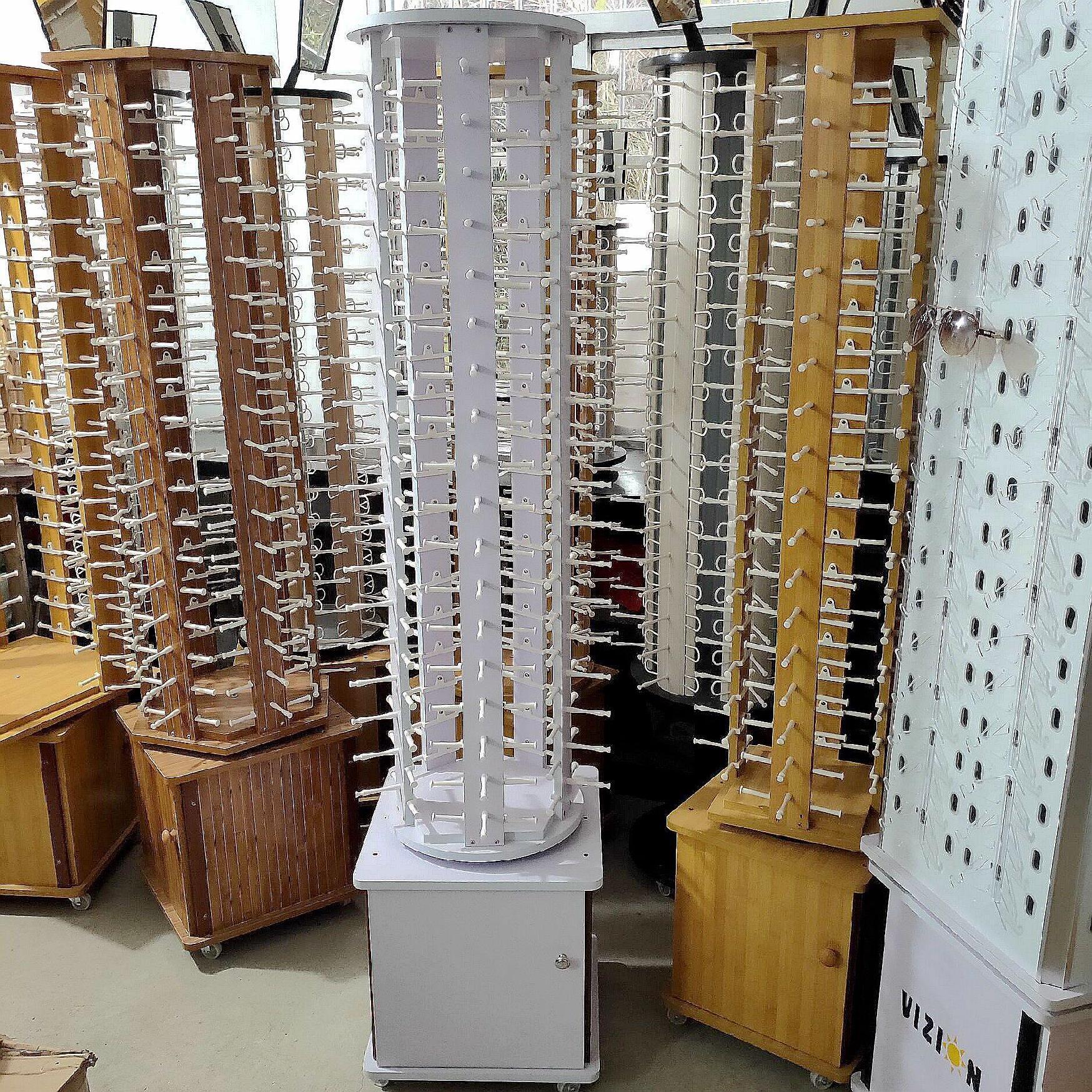 眼镜柜台展示架方形旋转圆形摆台墙面橱窗经济型摆设饰品摆架加高