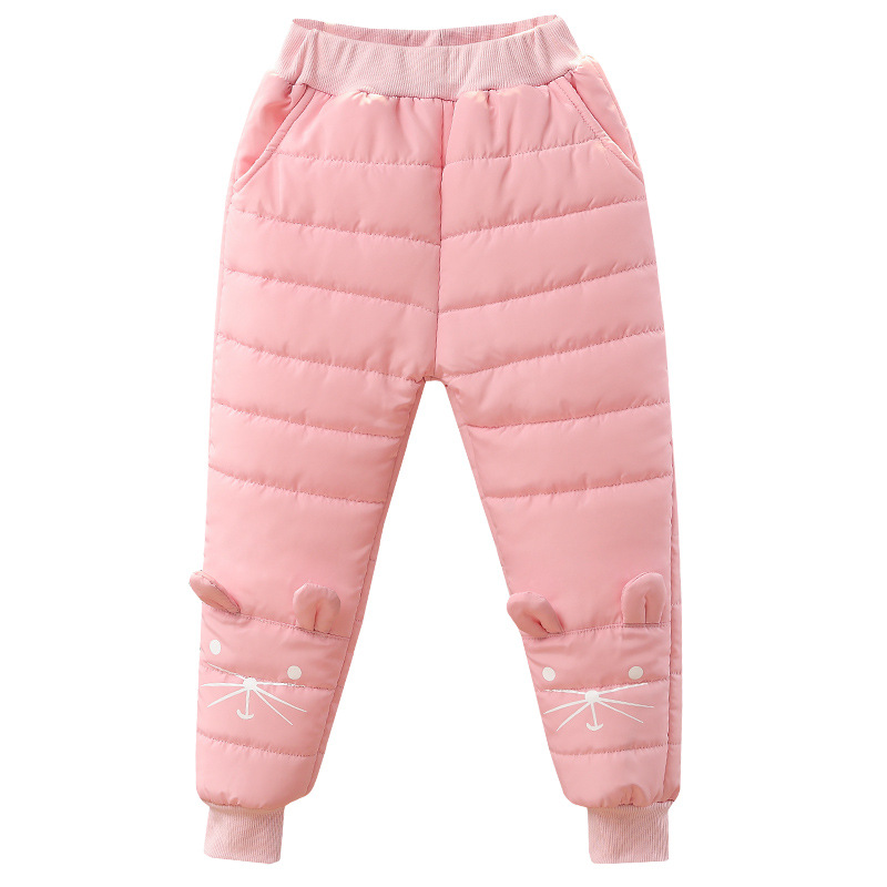 女童棉裤中大童加厚保暖长裤子小学生洋气可爱猫咪防寒束腿棉裤潮