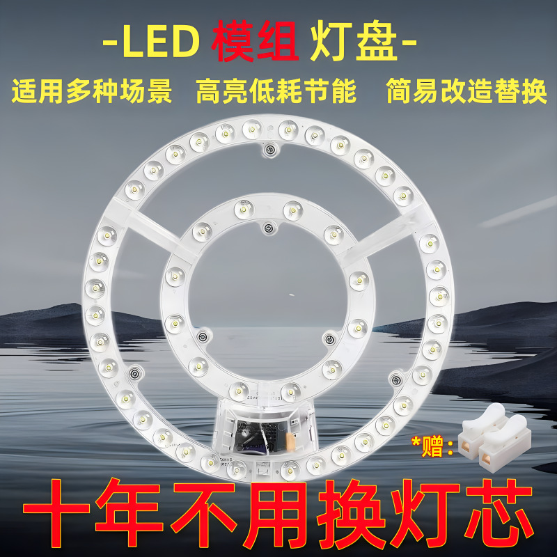 led吸顶灯替换芯改造家用灯盘灯条灯珠模组贴片光源圆形节能灯板