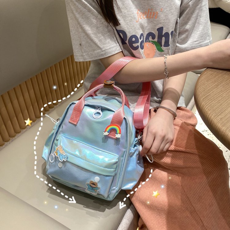 2021 Summer New Japanese Ins Harajuku Gradient Color Laser Girl Student Small Bag Cute Small Bag Female