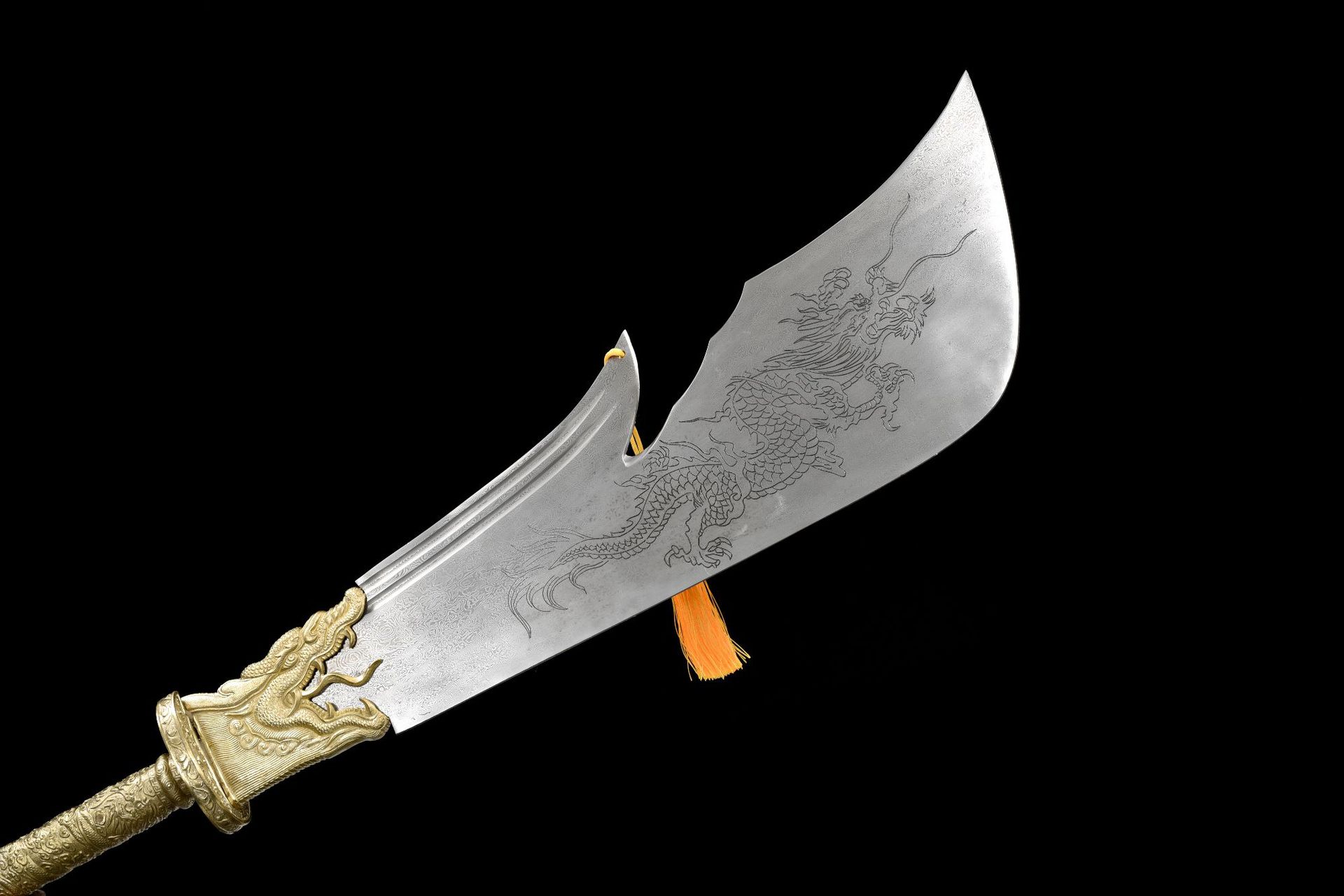 龙泉市刀剑花纹钢青龙偃月刀十八般兵器关公长刀工艺品摆件未开刃