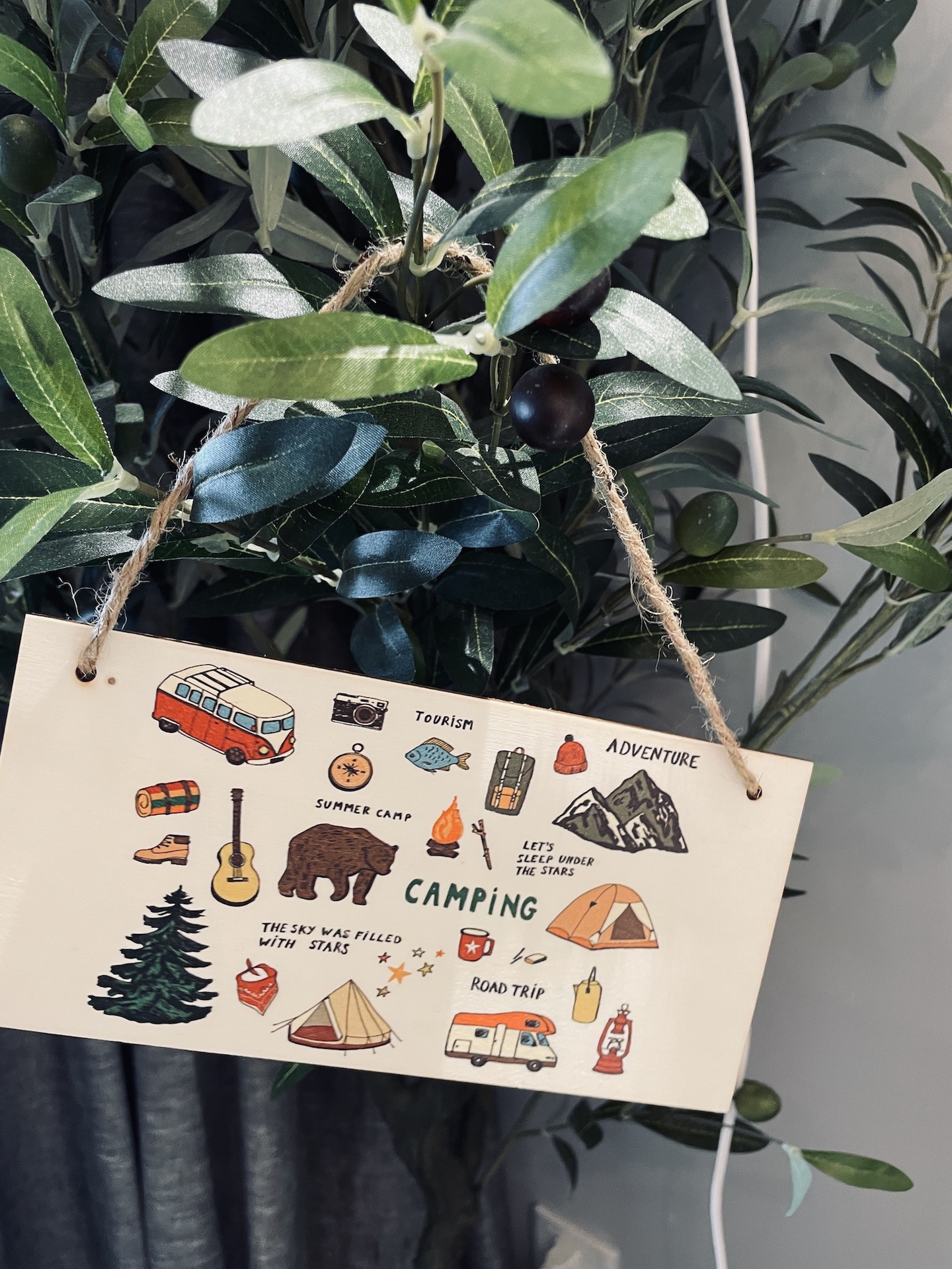 10x20cm 装饰挂牌木板画 家居户外露营汽车小饰品 工艺品跨境24g