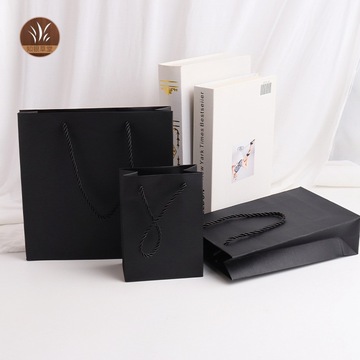 袋子礼品袋手提袋纸袋礼物手提大号黑色拉丝手提袋简约购物袋logo