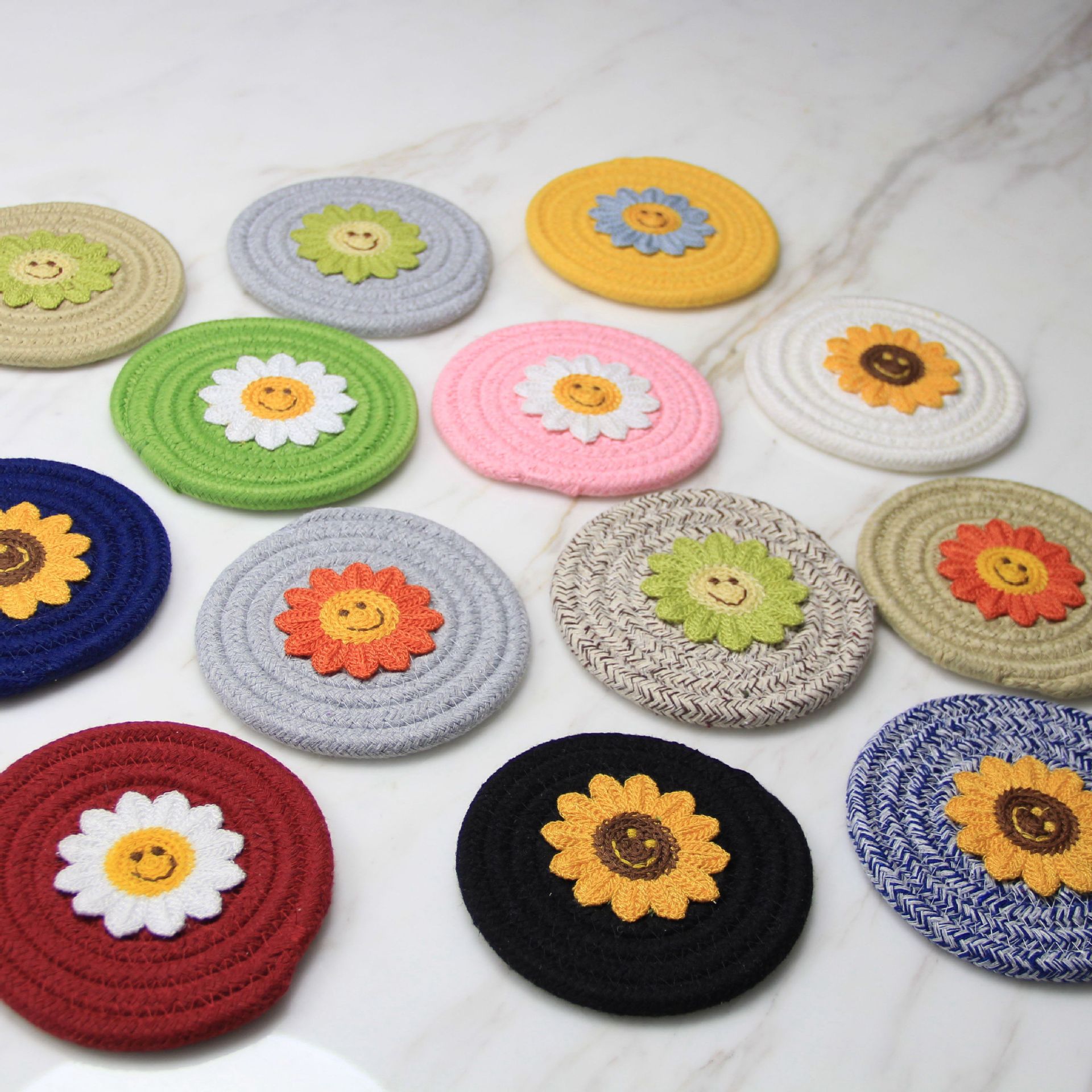 5成交4.8万件日式棉线餐垫手工编织棉绳杯垫耐热餐桌垫碗垫