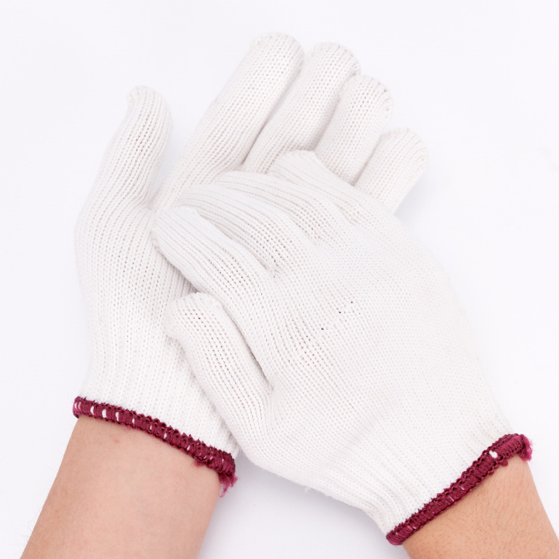 Factory Wholesale Cotton Yarn Knitted Wear-Resistant Non-Slip Anti-Sweat Breathable Comfortable Labor Protection Industrial Site Handling Seven Needle Gloves
