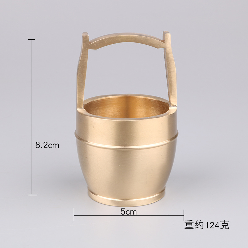 黄铜酒坛创意摆件一桶金铜水桶纯铜工艺品乔迁婚嫁礼品景区纪念品