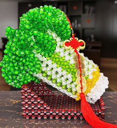 手工串珠白菜工艺品客厅家居办公室招财摆件饰品成品开业礼品