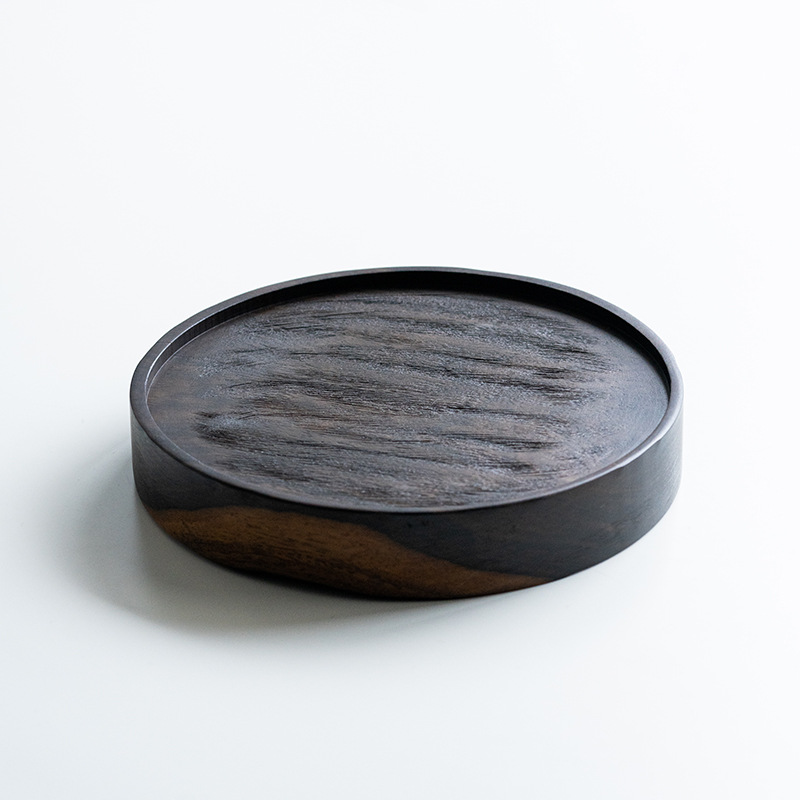 黑檀木整木壶承干泡台小茶台实木壶承茶壶托养壶垫茶盘