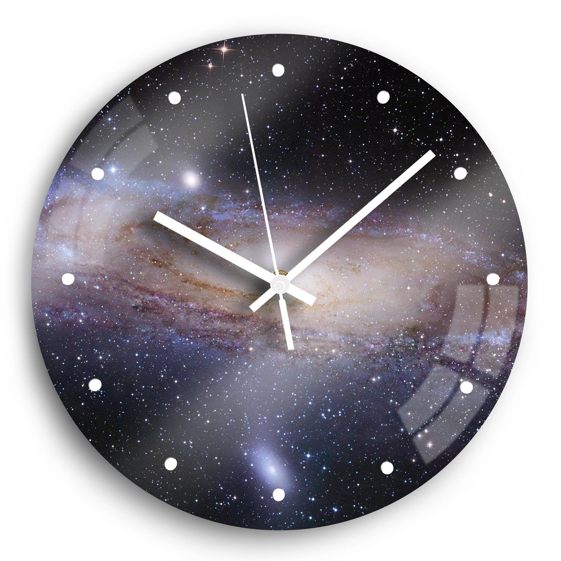 星空客厅家用挂钟创意时钟钟表个性钟艺术表挂墙挂表钢化玻璃