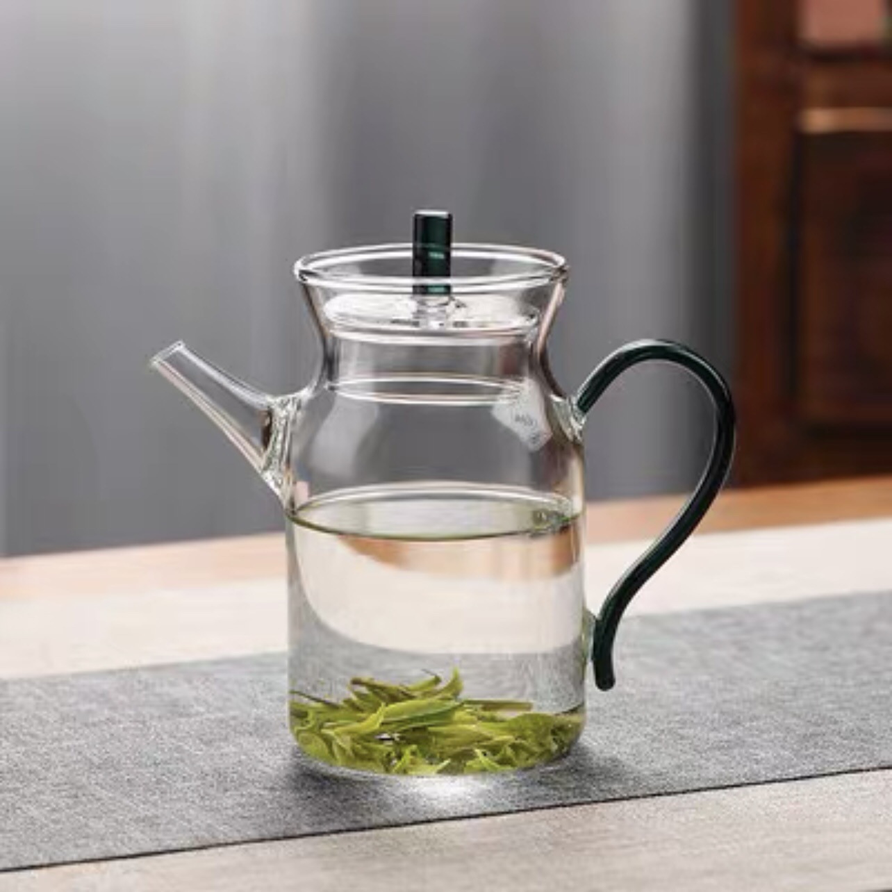 日式耐高温玻璃执壶带盖 加厚玻璃绿茶壶带滤网公道杯泡茶煮茶壶