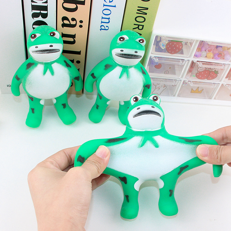 Cross-Border Hot Selling Creative Decompression Frog Lala Children's Toy TPR Soft Glue Vent Spoof Squeezing Toy