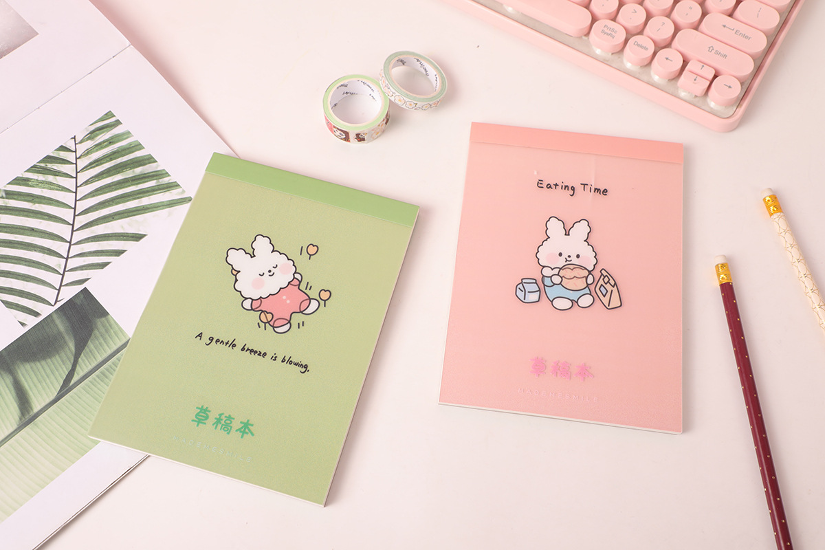 青壹坊 阿兔兔pp草稿本b6 卡通封面空白内页儿童绘画本学生草稿纸