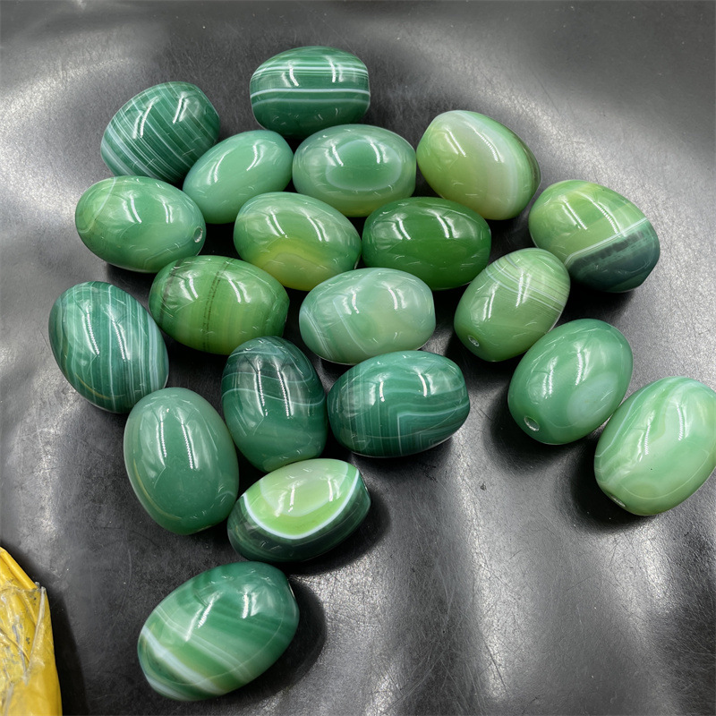 平价玉器 绿色缠丝玛瑙鸟蛋珠 绿玛瑙筒珠 长珠散批 特价-阿里巴巴