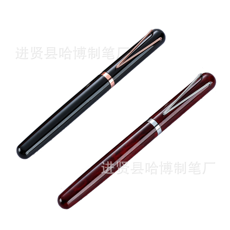 New Metal Roller Pen V-Type Pen Holder Gel Pen Advertising Business Gifts Roller Pen High-End Insert Pen