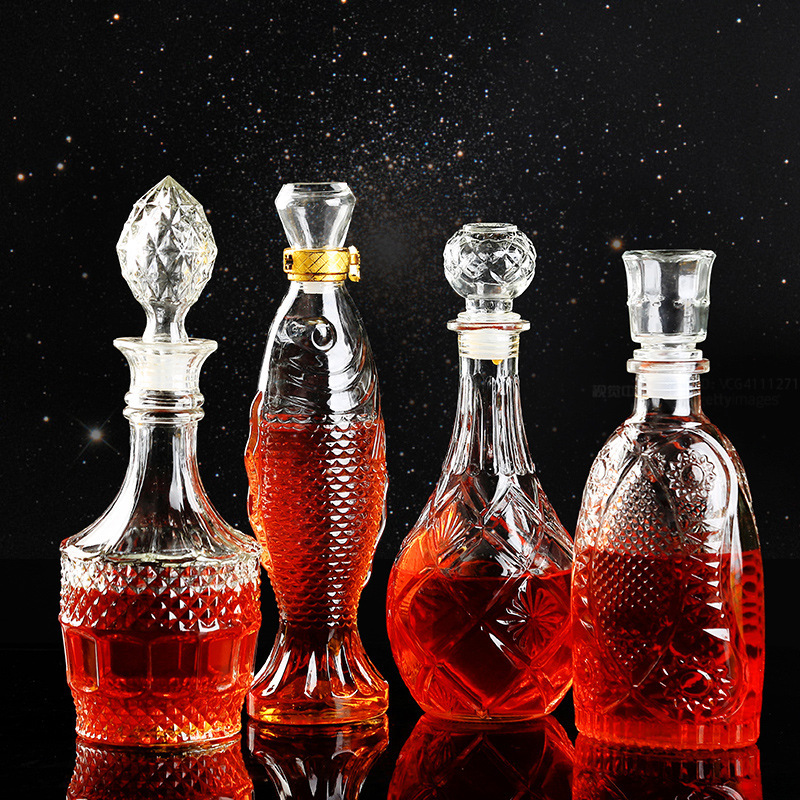 厂家批发红酒瓶玻璃葡萄酒瓶透明空瓶装饰酒瓶复古洋酒瓶-阿里巴巴