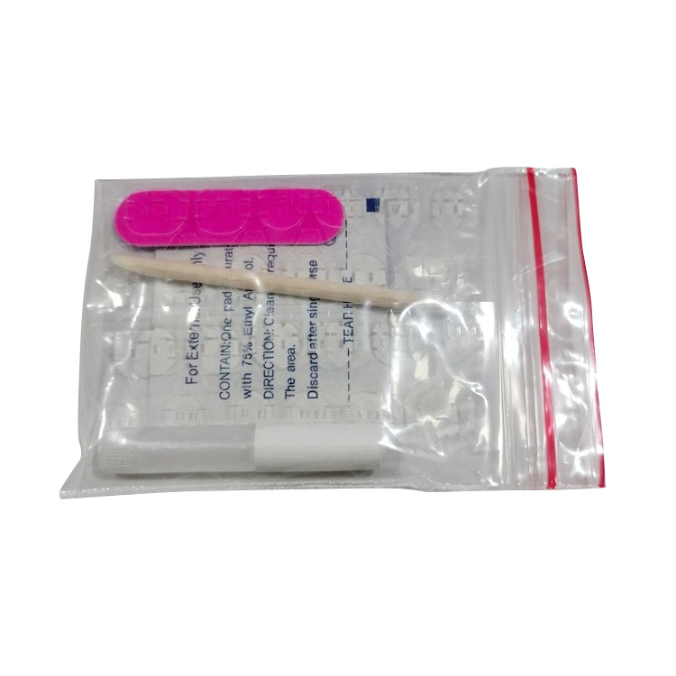 Wear Nail Kit Jelly Glue Yellow Glue Pink Capsule 24 Tablets Alcohol Pad Nail File Orange Stick Nail Kit
