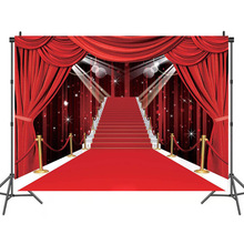 外贸亚马逊好莱坞主题红色地毯摄影背景布7x5ft派对拍照用品