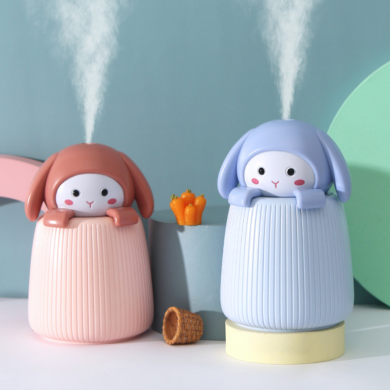 Mini Cute Bear Adorable Rabbit Lying Bunny Humidifier Household Small Mute Heavy Fog Water Replenishing Instrument Cute Car Usb