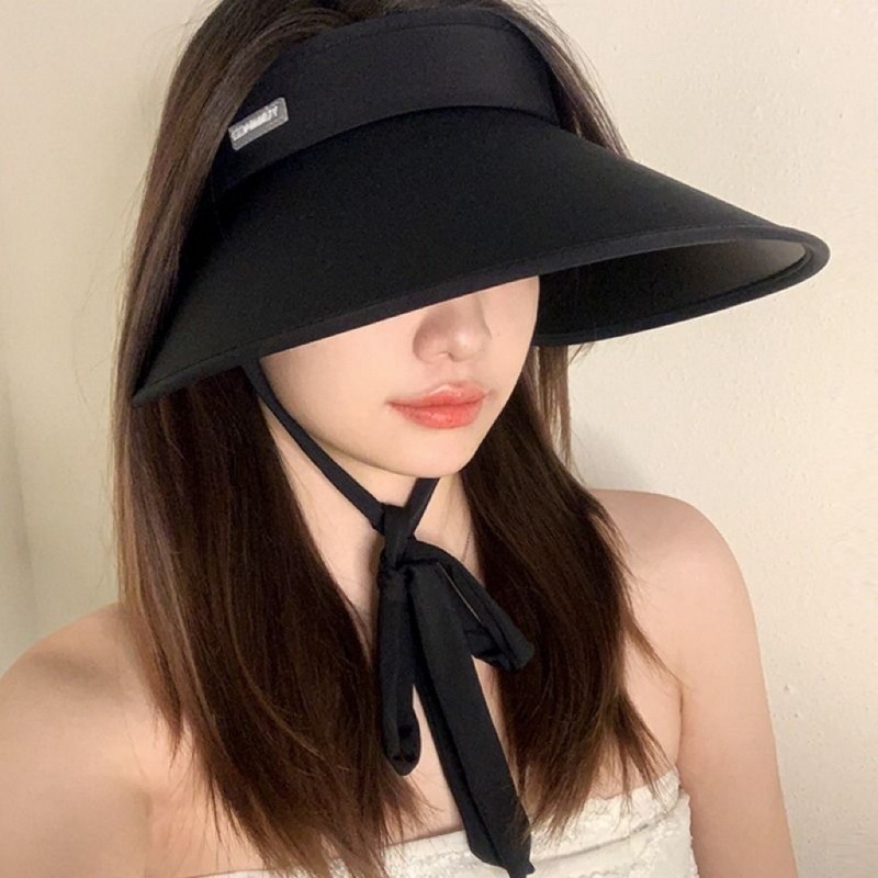 2024 summer new hat female double-sided ice silk outdoor fashion uv protection sun protection visor cap big brim sun-proof