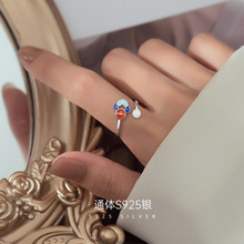 中国风纯银戒指女小众设计云朵戒指复古宫廷风祥云开口指环高级感