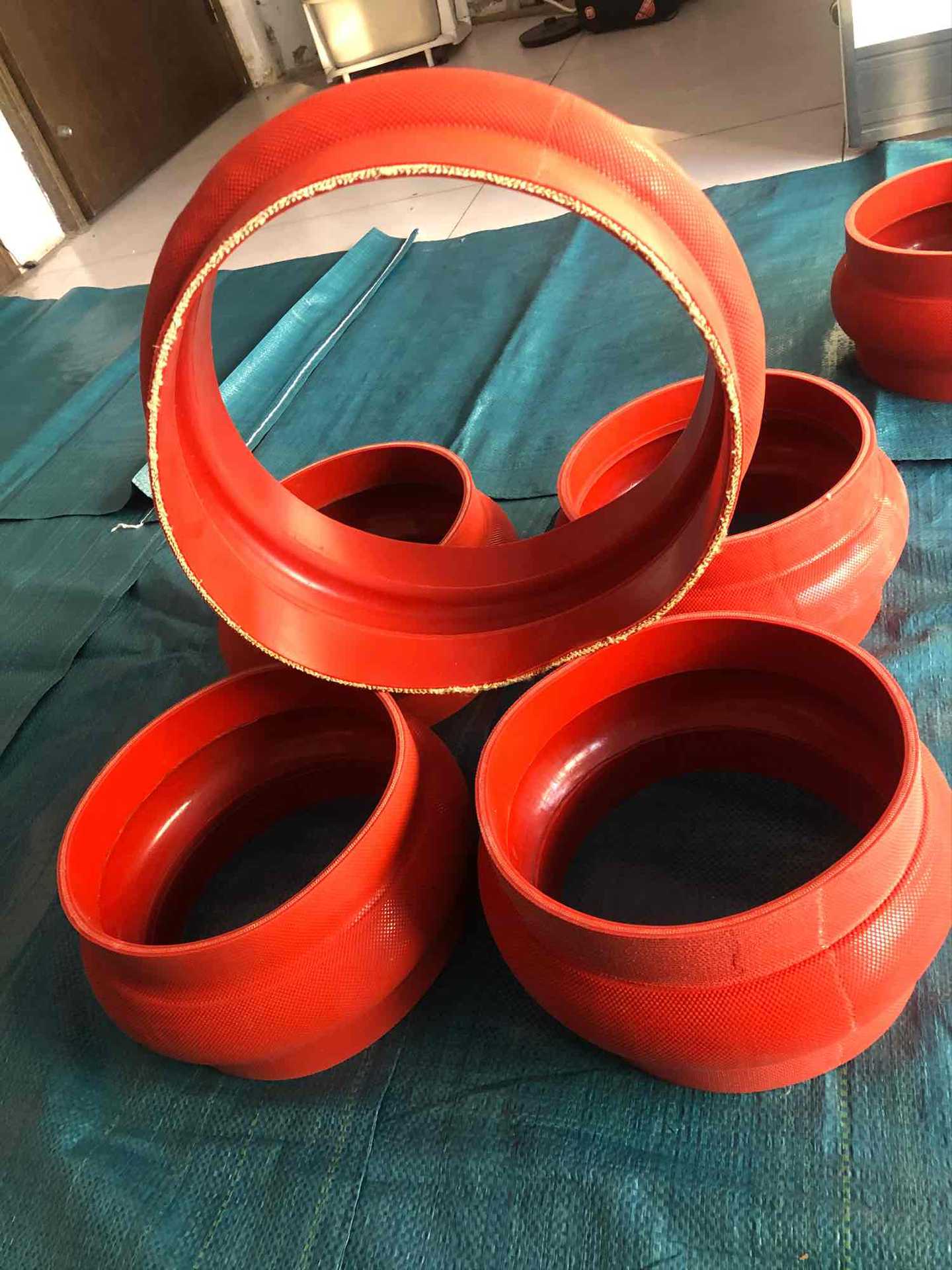 大口径硅胶软连接 大口径橡胶软管 400异形直筒灯笼式软连接