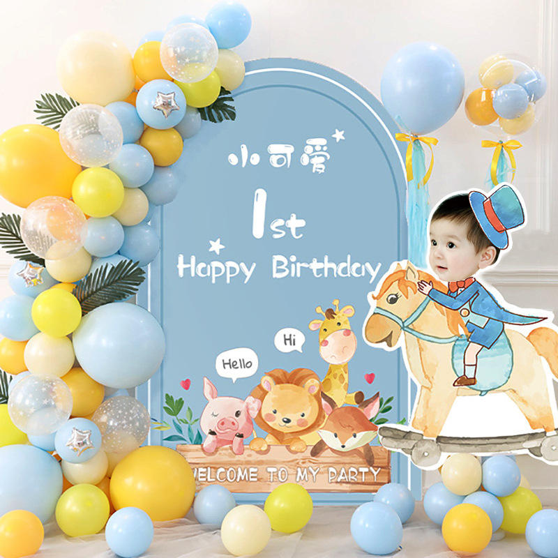 百日宴满月布置 背景墙 30天百天周岁宝宝生日迎宾指示牌酒店海报