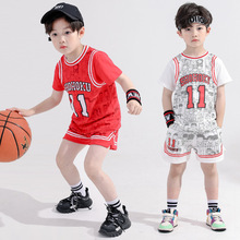 儿童套装球服2022新款男女童卡通篮球运动服宝宝洋气两件套夏装潮