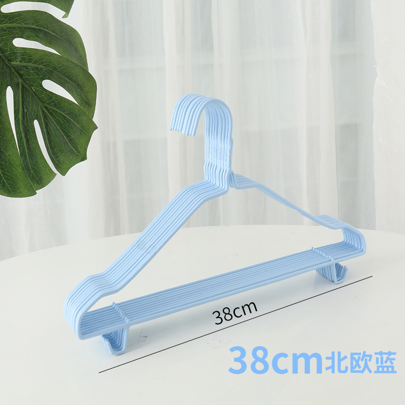 Wholesale Stainless Steel Invisible Hanger Hotel Household Clothes Hanger Children's Groove Non-Slip Drying Clothes Hanger PVC Coated Hanger