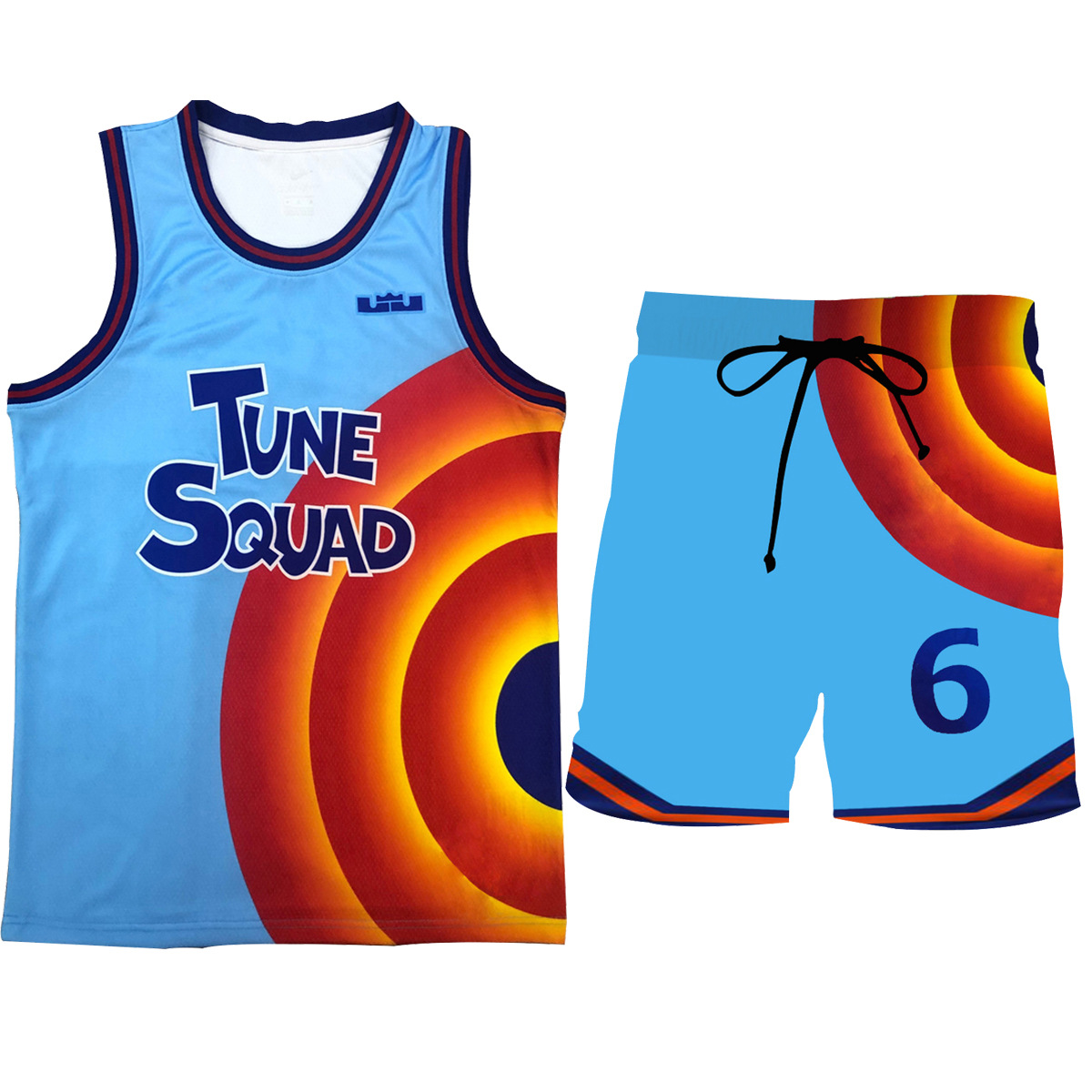 cos动漫电影空中大灌篮2 詹姆斯6号篮球服 3d印花宽松背心 短袖