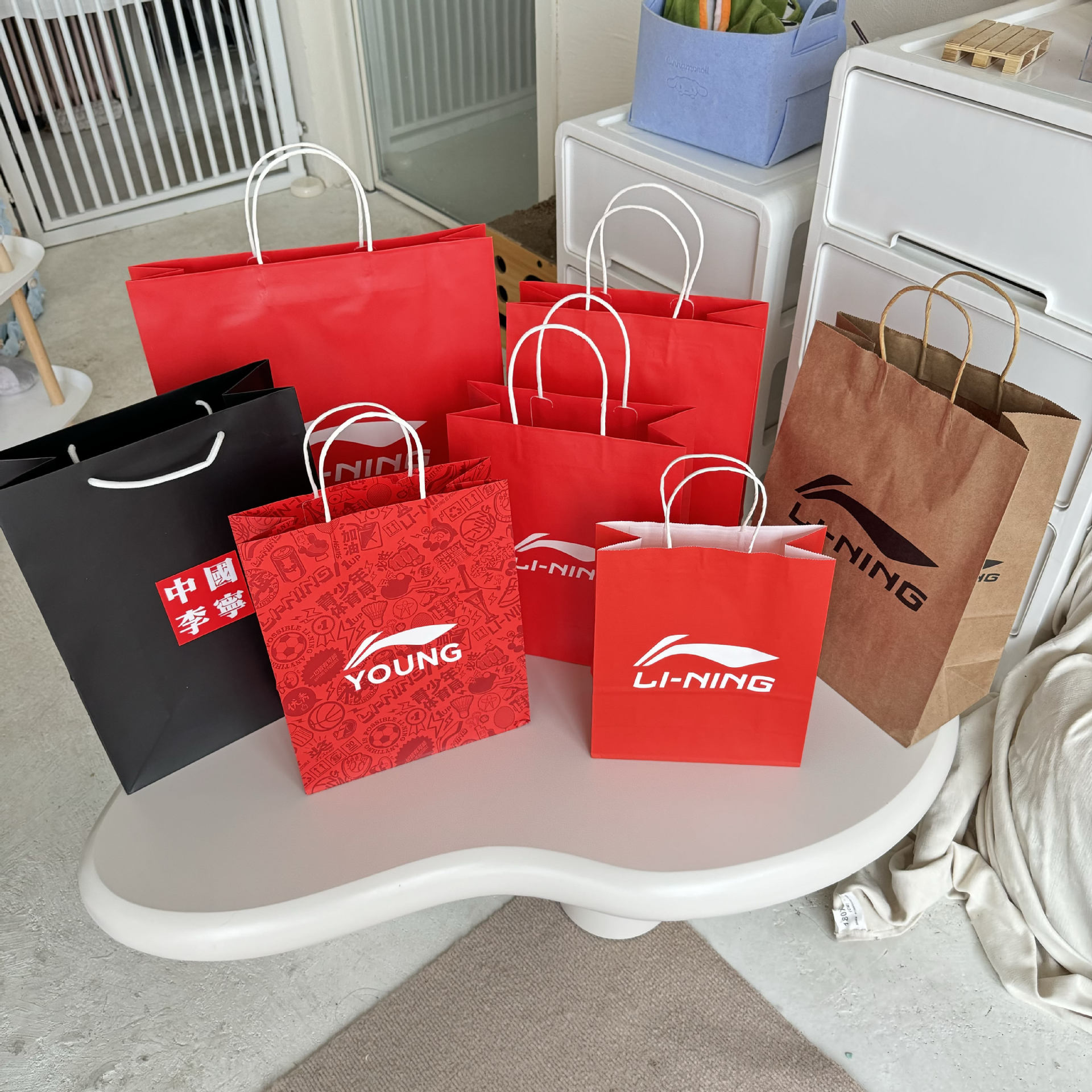 专柜正品红色李宁lining纸袋 礼品袋包装袋购物袋-阿里巴巴