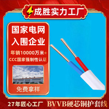 白色电线 国标厂家批发硬芯无氧铜芯BVVB2/3芯家装工程护套线电线