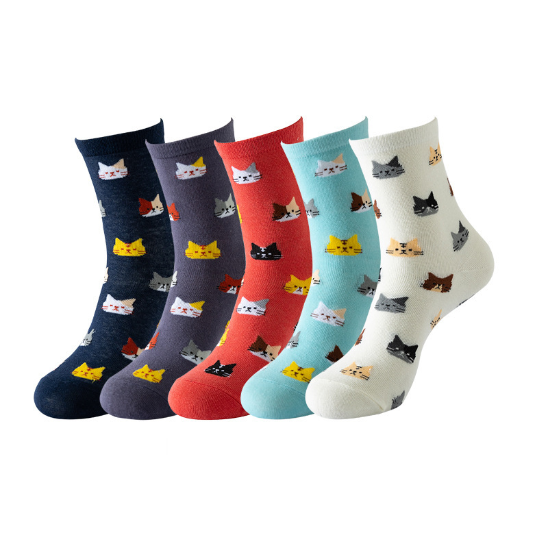 American Pet Day International Cat Day Socks Spring and Summer New Cartoon Three-Dimensional Ears Adult Tube Socks