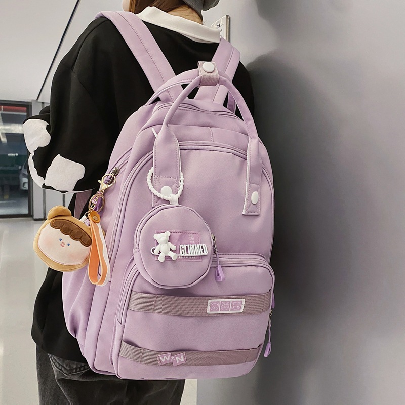 Mori Style Fresh Casual Fashion Backpack Trendy Solid Color Backpack Junior High School Student Schoolbag Wholesale