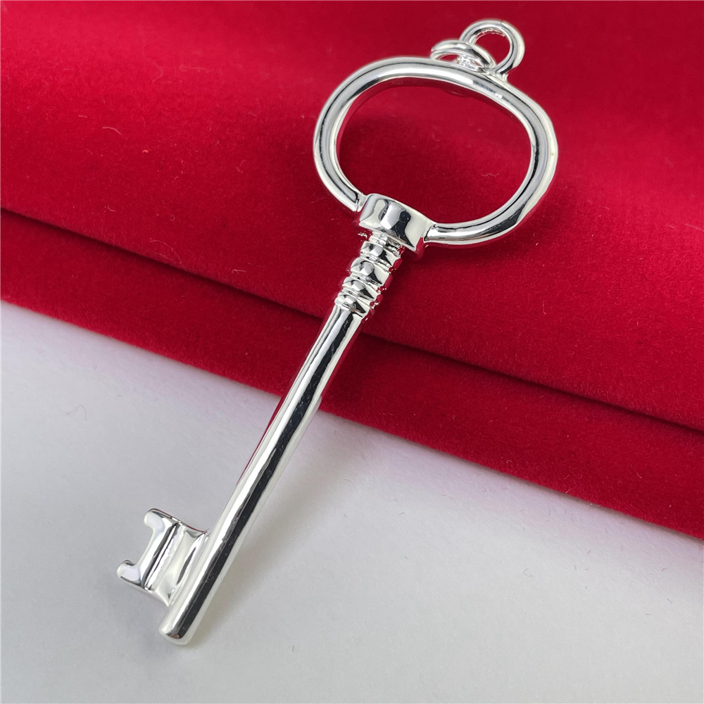 兴光极外贸出口镀银圆头钥匙项链韩版热卖现货供应项链批发yn002