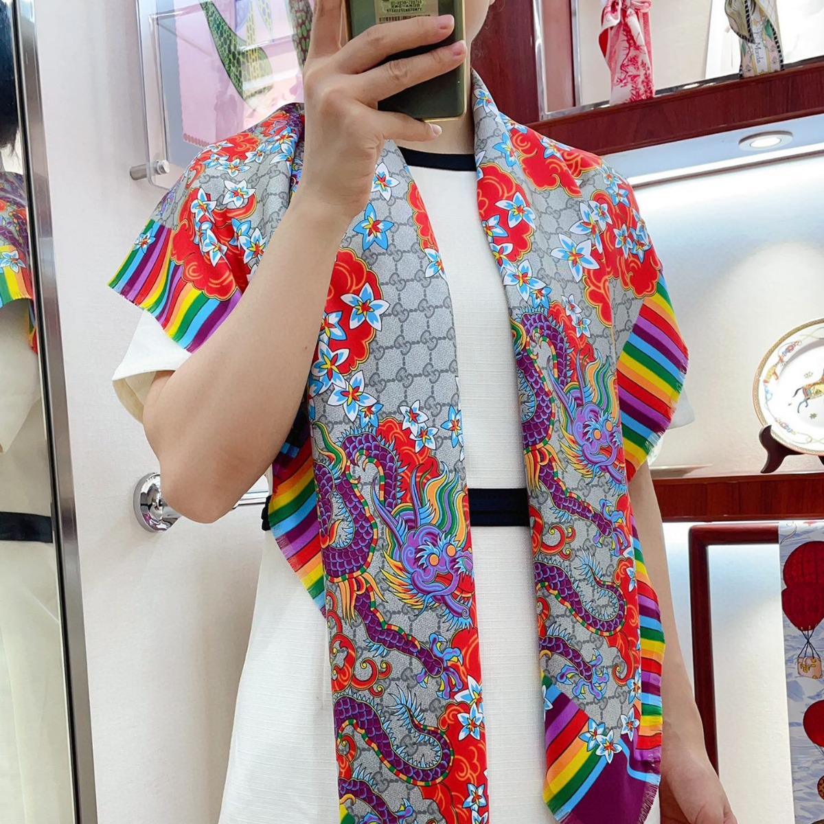 爆款现货春季新品斜纹真丝方巾女高级感110大尺寸印花卉时尚丝巾