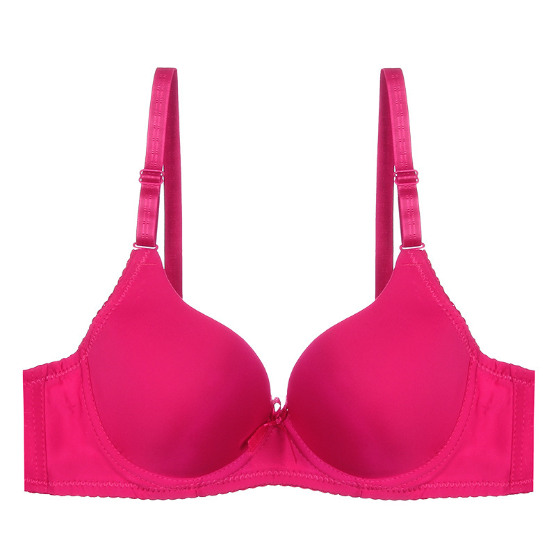 European and American Foreign Trade Small Breast Push up Underwear Adjustable Women‘s Bra Glossy Sexy Bra Women‘s Seamless Solid Color Underwear