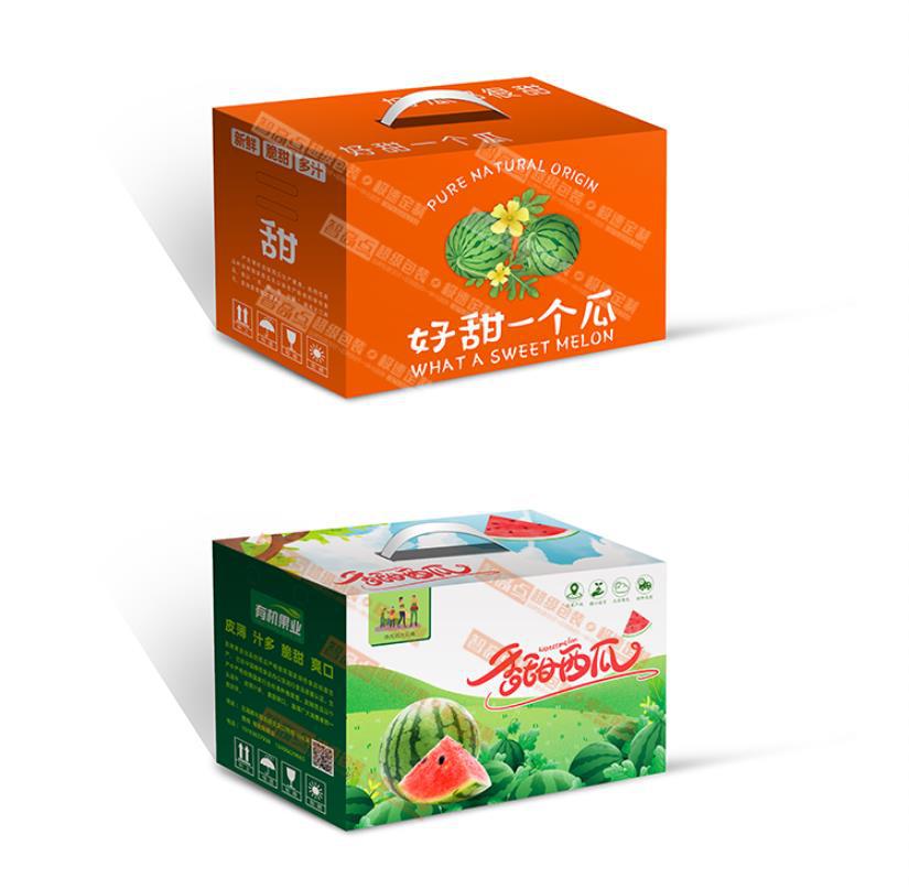 西瓜箱包装盒手提礼盒礼品水果套盒西瓜箱 现货定制设计印刷批发